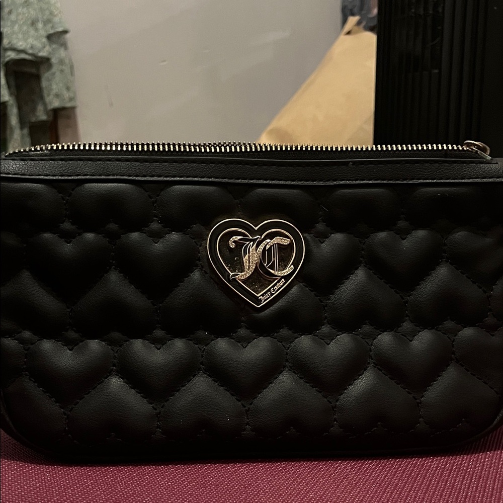 Juicy Couture Black Heart Quilted Clutch